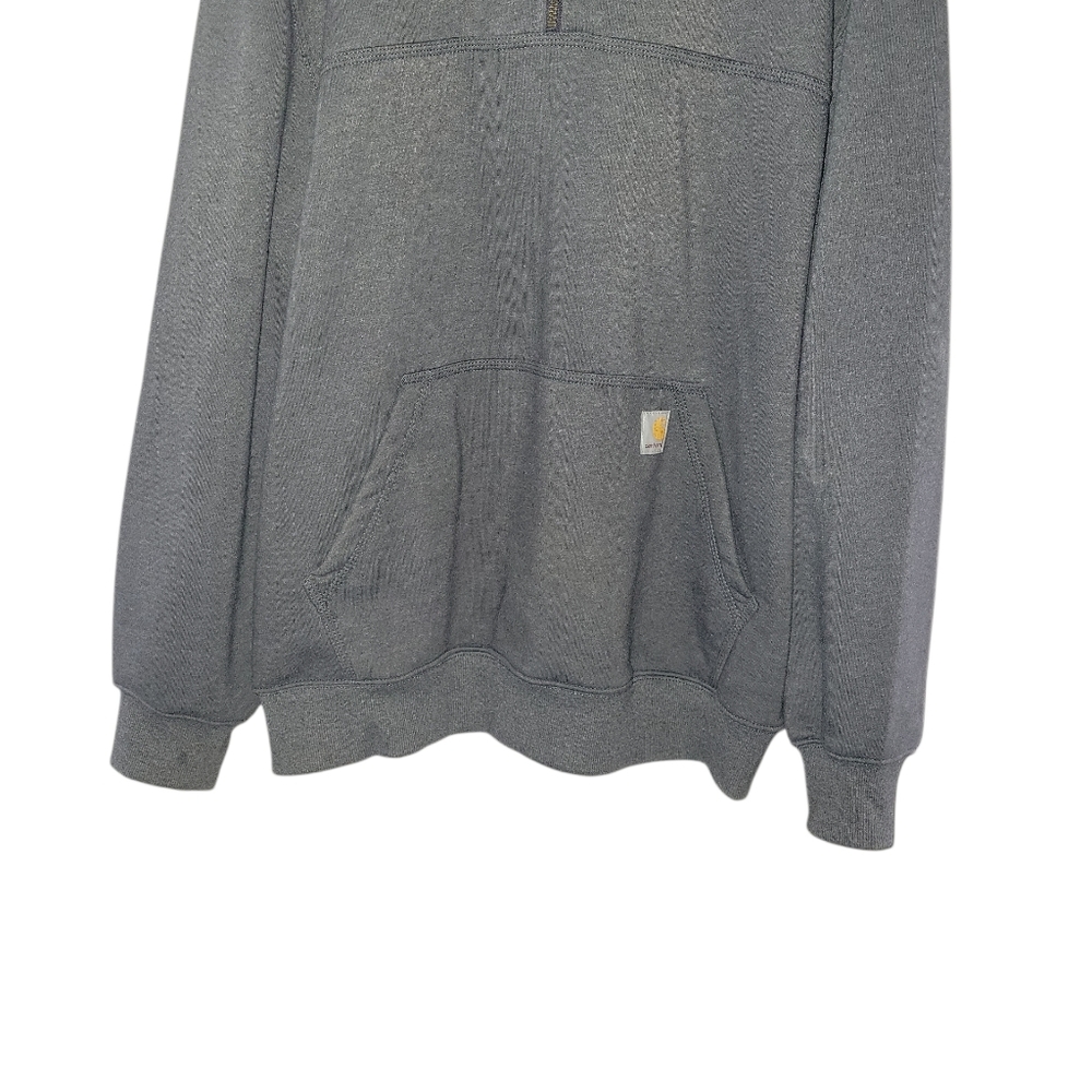 Carhartt Mens Rain Defender Loose Fit Heavyweight Quarter Zip Swearshirt Gray XL - Picture 3 of 9